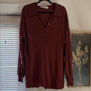 FREE PEOPLE Beach burgundy romper